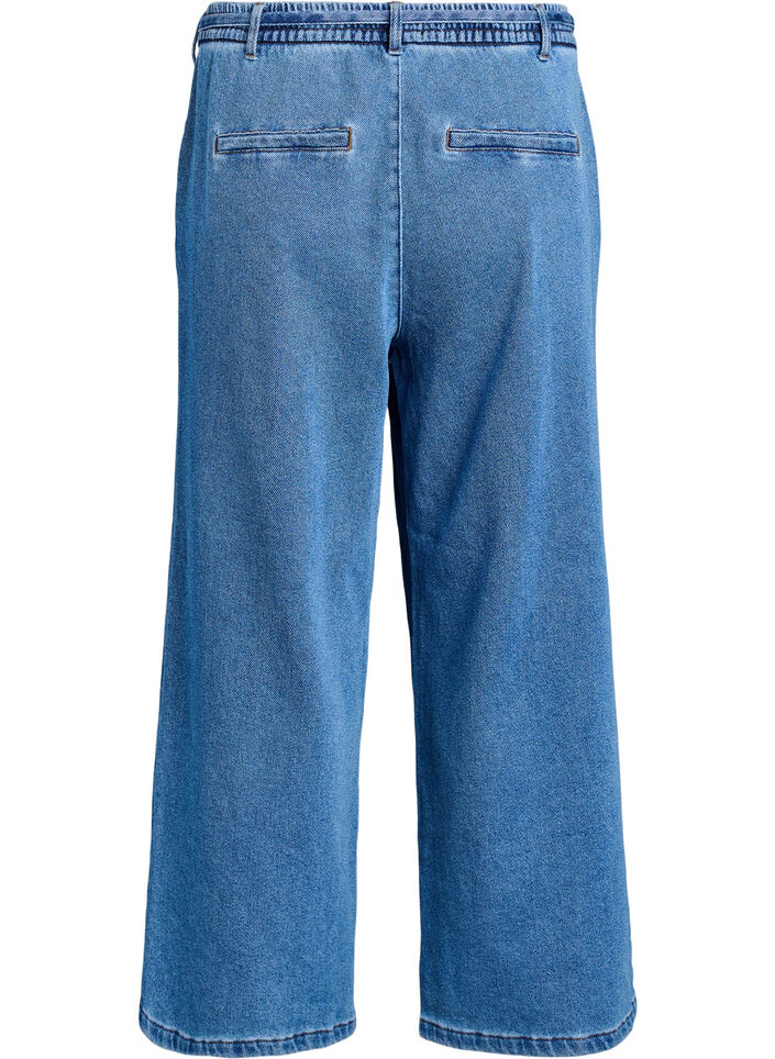 Loose-fit jeans with an elasticated waistband and a drawstring, Blue, Packshot
