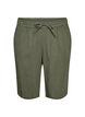Loose cotton muslin shorts with a high waist, Green, Packshot image number 0