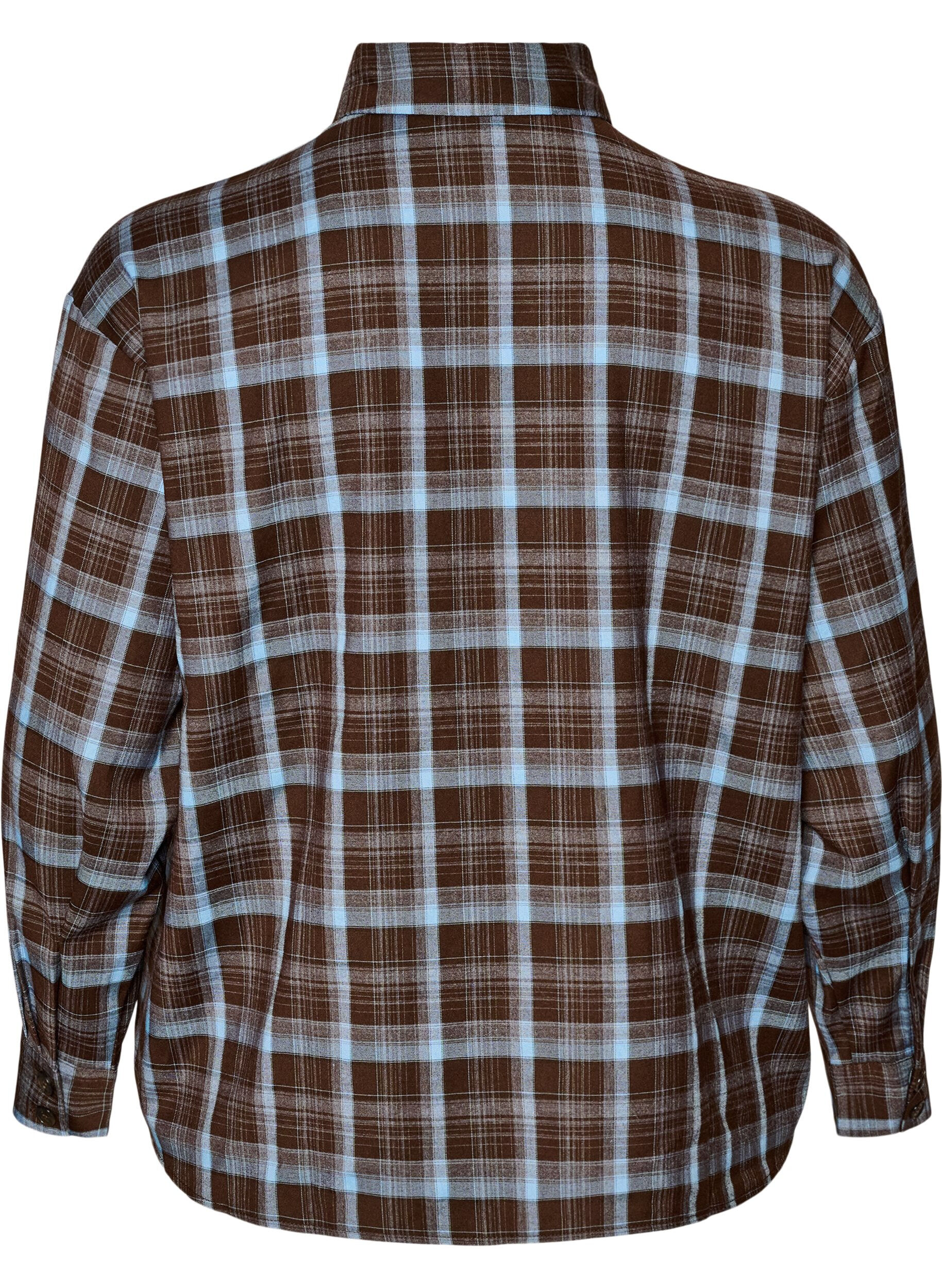 ZizzifashionChecked shirt with a loose fit, Brown, Packshot image number 1