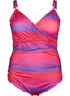 Printed swimsuit with soft padding, Pink Comb, Packshot image number 0