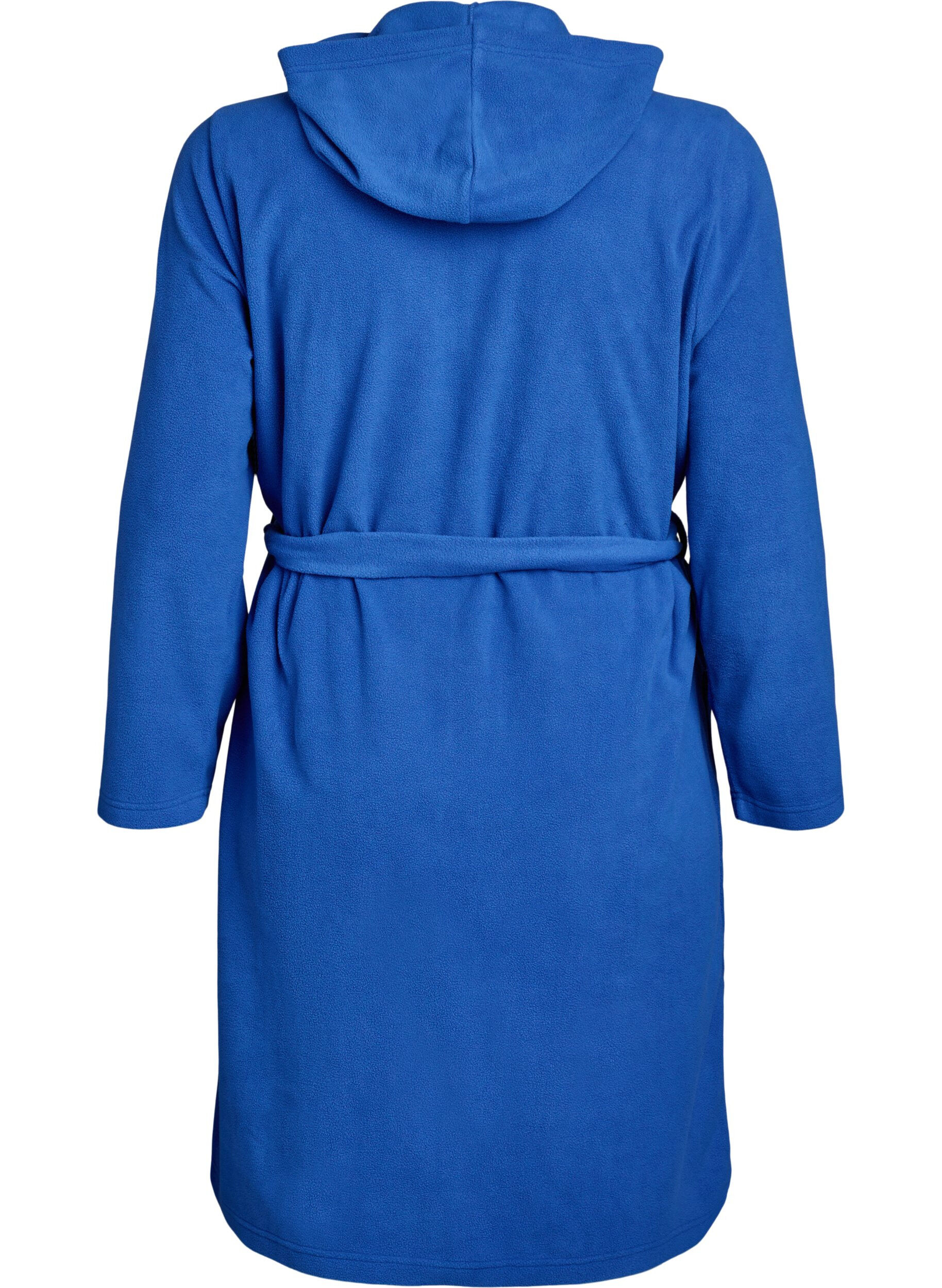 Zizzifashion Morning robe with zipper and hood, Blue, Packshot image number 1