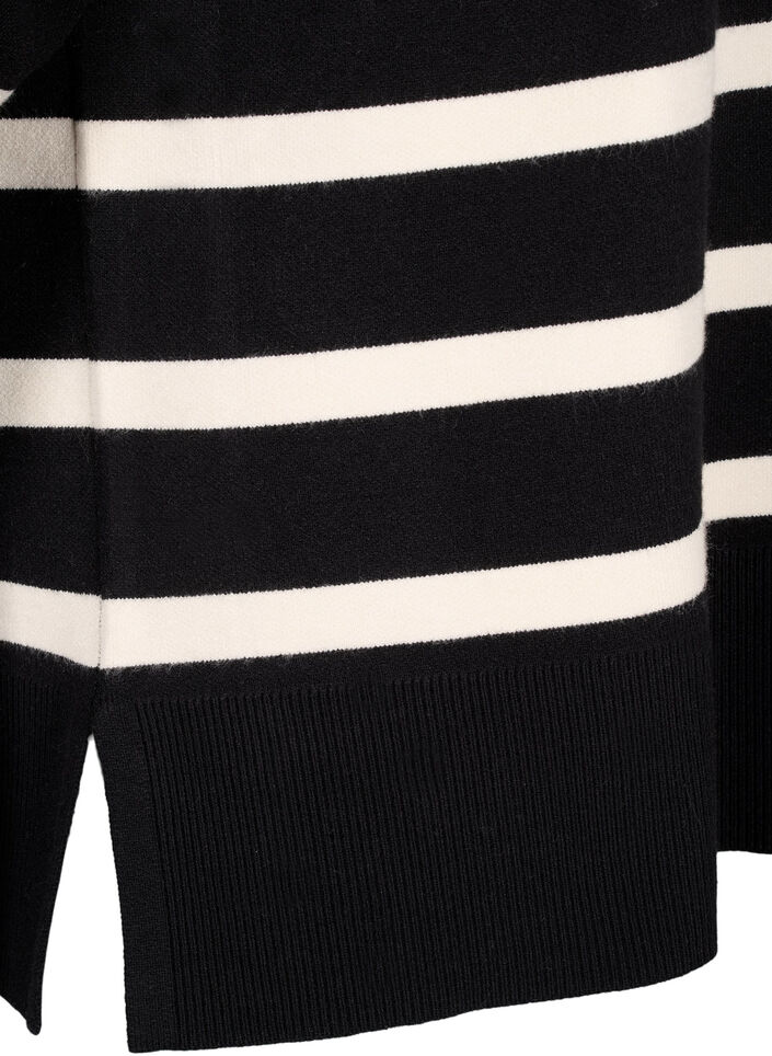 3/4 sleeve knitted blouse with stripes, Black Birch Stripes, Packshot image number 3