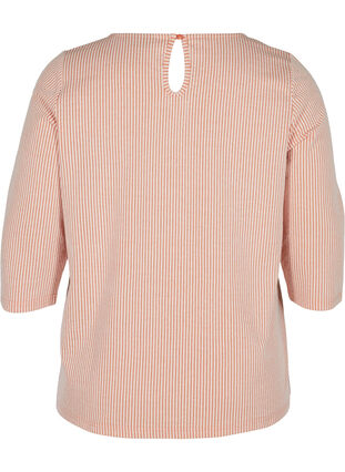 Striped Blouse with 3/4 Sleeves, Brandied Melon, Packshot image number 1