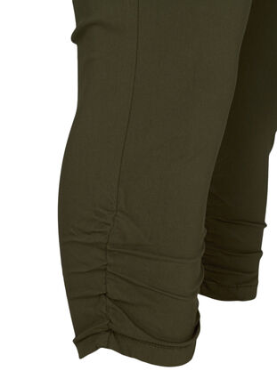 Plain-coloured capri jeans in viscose blend, Olive Night, Packshot image number 3