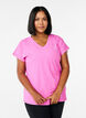Loose training t-shirt with v-neck, Pink, Model image number 0