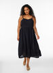 Midi strap dress with a smocked back, Black, Model image number 0