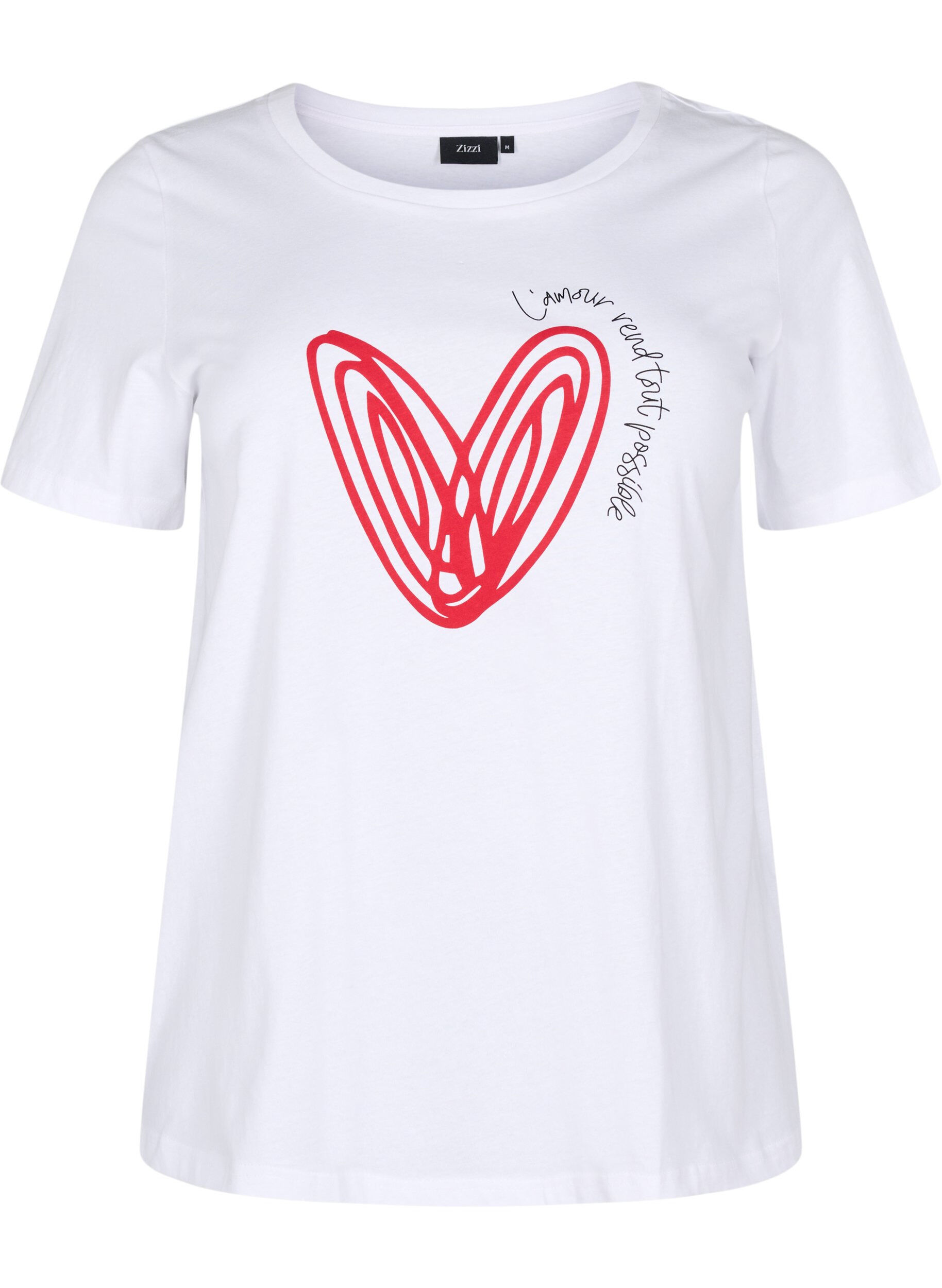 Zizzifashion Cotton T-shirt with motif, Bright W. w. Heart, Packshot image number 0