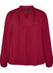 Blouse with V-neck and crochet band, Red, Packshot image number 0