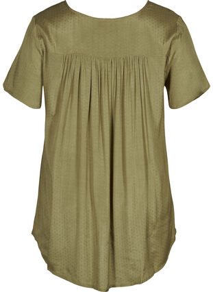Short-sleeved viscose blouse, Ivy green, Packshot image number 1