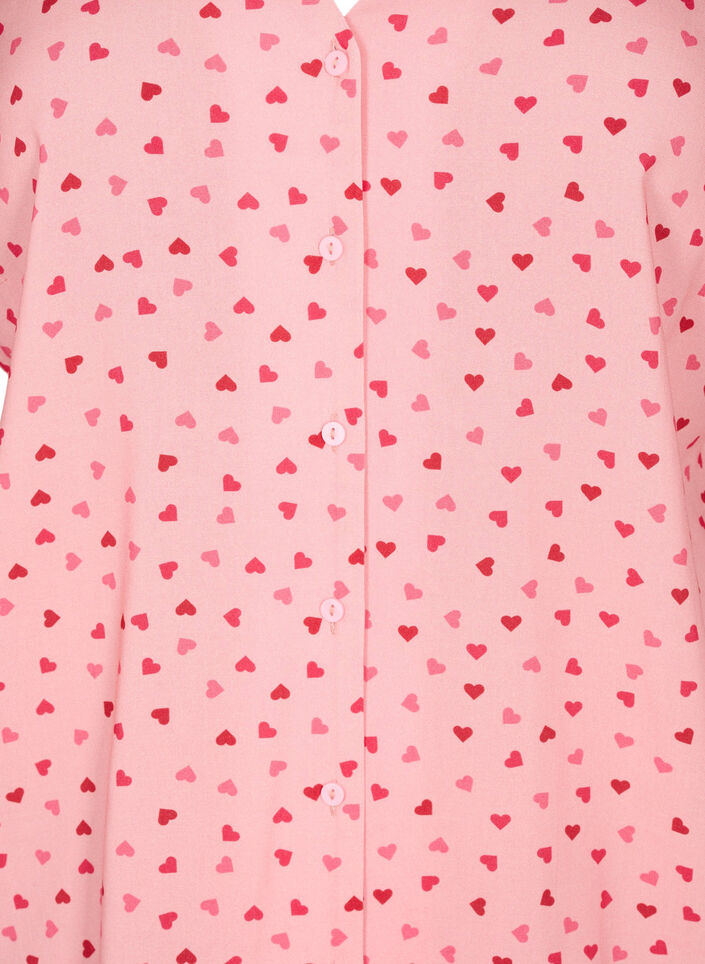 Printed viscose nightshirt, Rose, Packshot image number 2