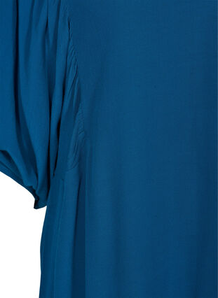 Viscose tunic with decorative 3/4 sleeves, Moroccan Blue, Packshot image number 3