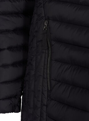 Quilted lightweight jacket with detachable hood and pockets, Black, Packshot image number 2