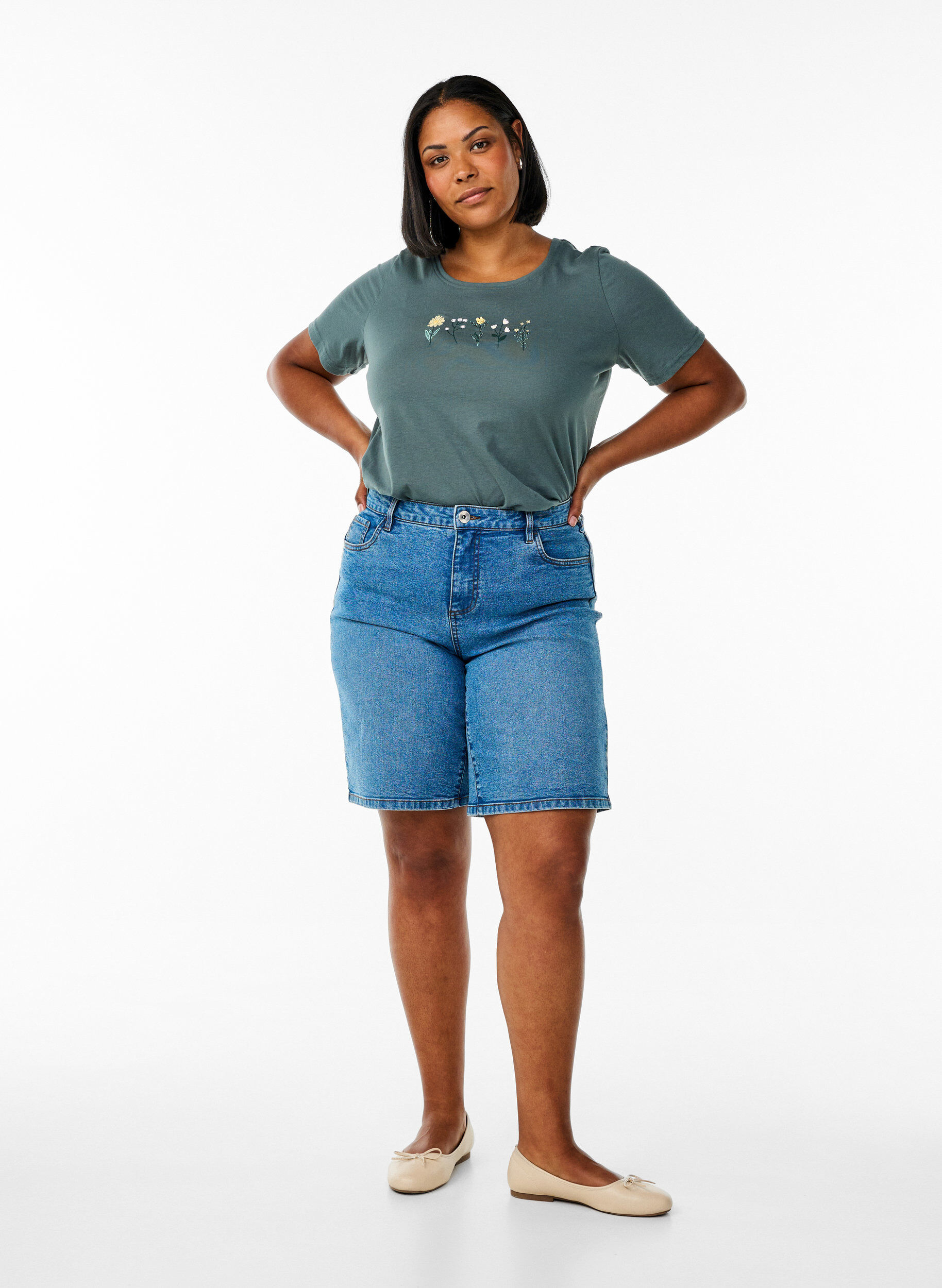 Zizzifashion FLASH - T-shirt with motif, Green, Model image number 1