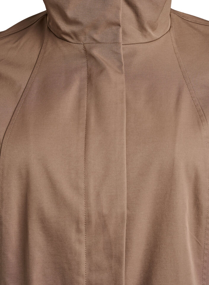 Transitional jacket with pockets and a high collar, Brown, Packshot