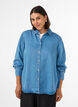 Denim shirt in lyocell with press studs, Light Blue, Model image number 0
