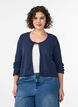 Jersey cardigan with texture and tie front, Blue, Model image number 0