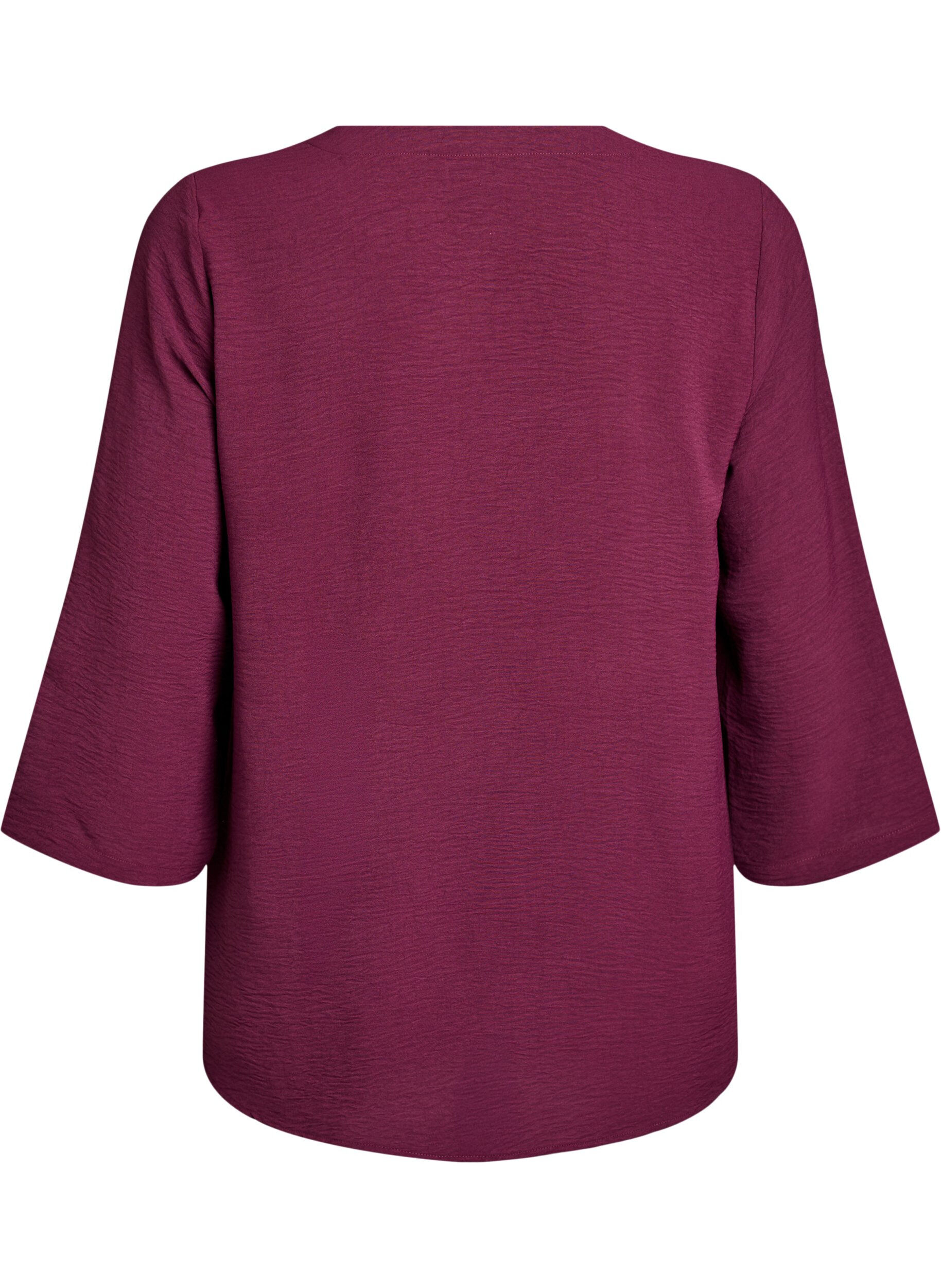 Zizzifashion Blouse with 3/4 sleeves, Dark Bordeaux, Packshot image number 1