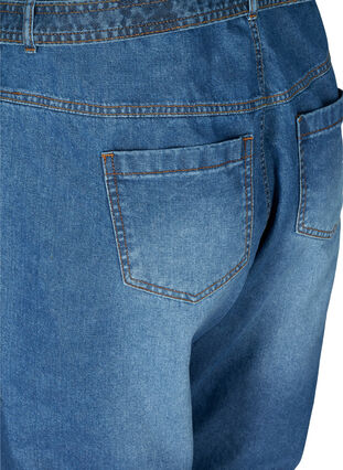 High-waisted jeans with belt, Blue denim, Packshot image number 3