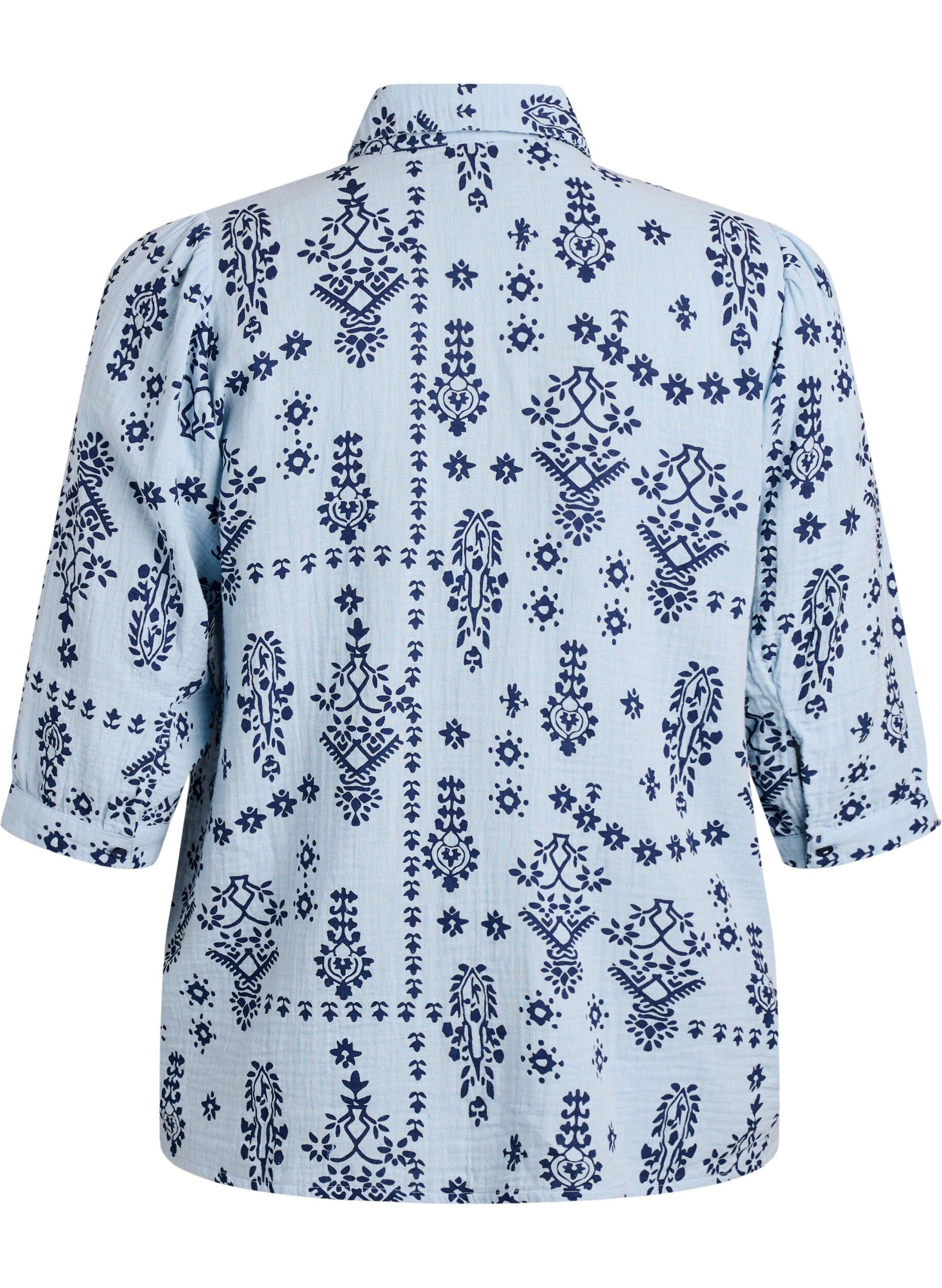Zizzifashion Shirt blouse with 3/4 sleeves, Light Blue, Packshot image number 1