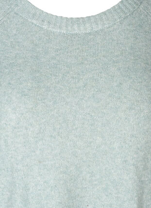 Mottled knitted blouse with buttons in the side, Granite Green Mel., Packshot image number 2