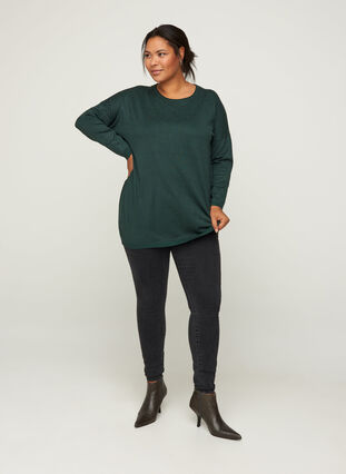 MOLYMPIA, L/S, PULLOVER, Darkest Spruce, Model image number 2