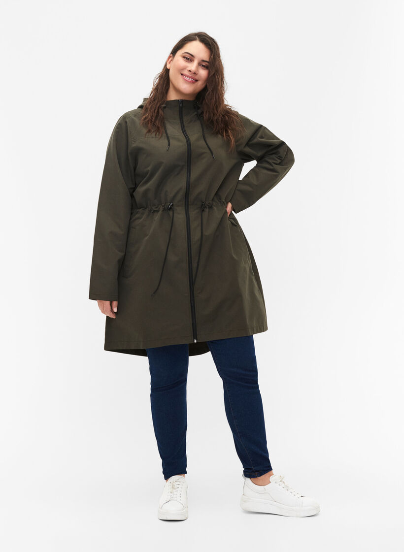 FLASH - Water-repellent parka with hood, Black Ink, Model image number 2
