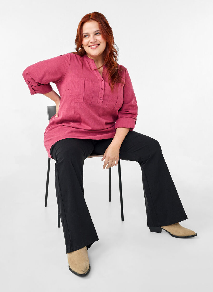 Cotton tunic with 3/4 sleeves, Malaga, Image image number 0