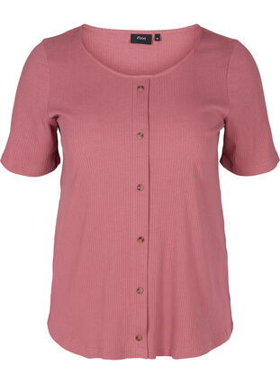 Short-sleeved T-shirt with buttons, Deco Rose, Packshot image number 0