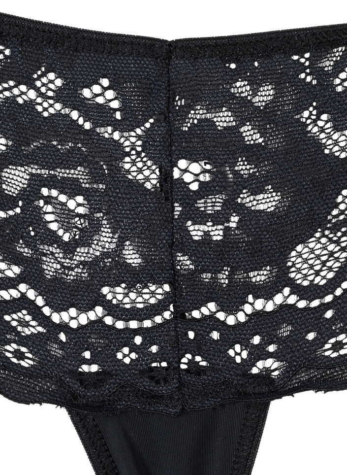 3 pack G-string with a lace trim, Black, Packshot image number 3