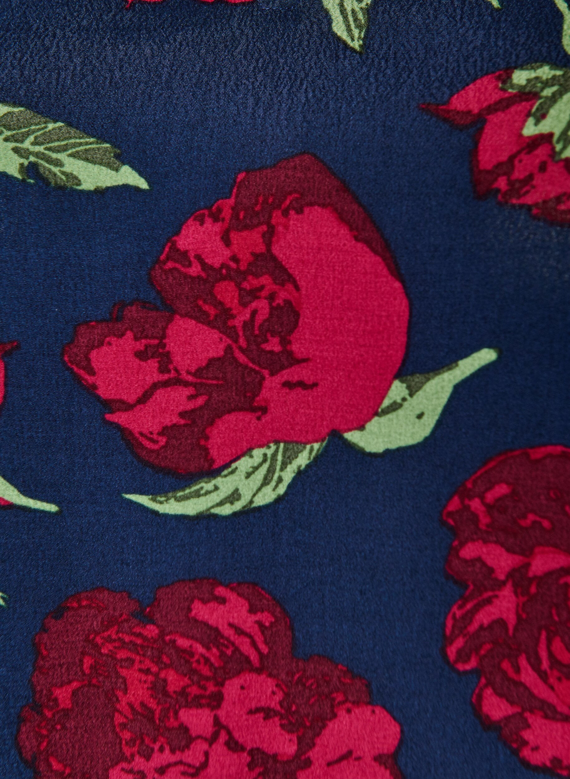 ZizzifashionViscose blouse with floral print and balloon shape, Blue, Packshot image number 2