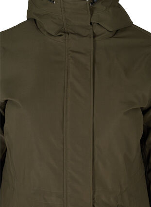 Waterproof winter jacket with a hood and pockets, Forest Night, Packshot image number 2