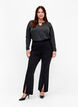 Melange blouse with long sleeves, Black Mel. , Model image number 2