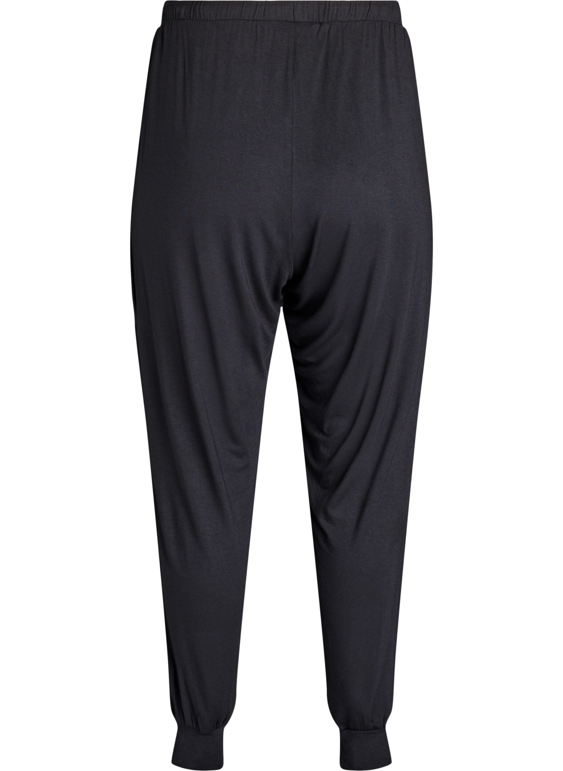 ZizzifashionNight trousers in modal with high waist, Black, Packshot image number 1