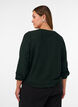Blouse with vertical texture and glitter thread, Green, Model image number 2