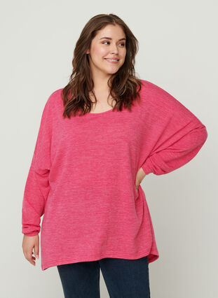 Loose, long-sleeved blouse, Fandango Pink ASS, Model image number 0