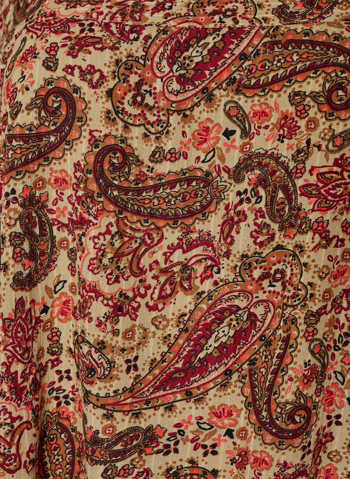 Viscose blouse with paisley print and a square neckline, Brown, Packshot image number 2