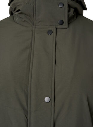 Parka coat with hood and adjustable waist, Black Olive, Packshot image number 2