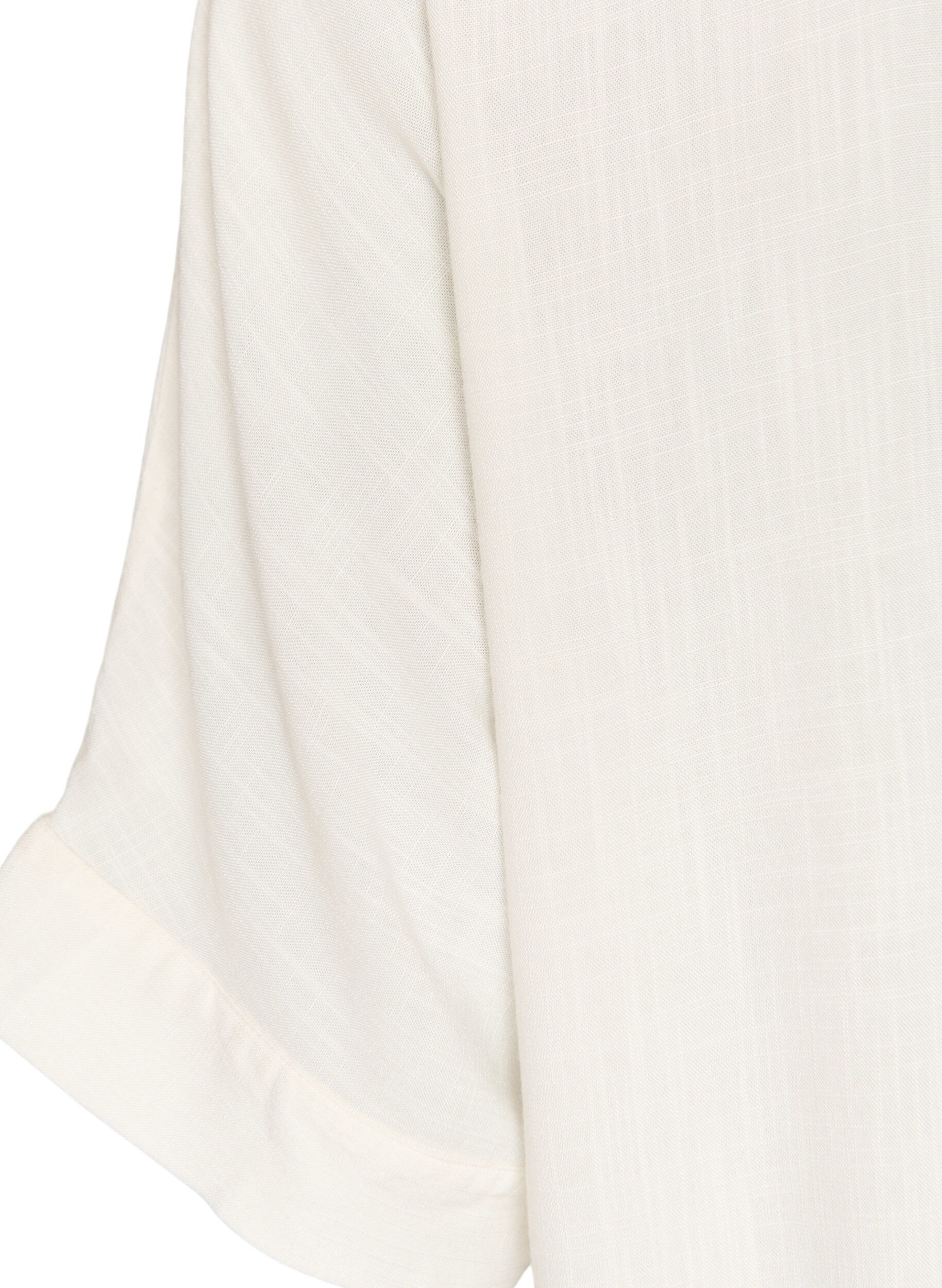Zizzifashion Viscose blouse with crochet trim and buttons, Vanilla, Packshot image number 3
