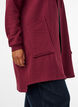 Long hooded cardigan with zipper, Red, Model image number 3