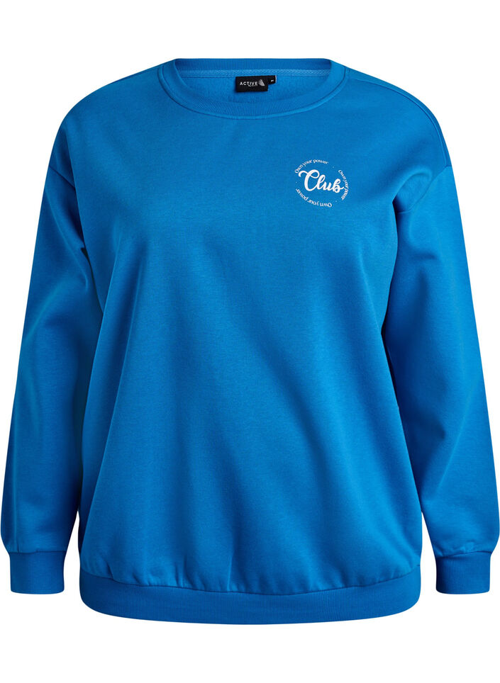 Sweatshirt with text print, Blue, Packshot image number 0