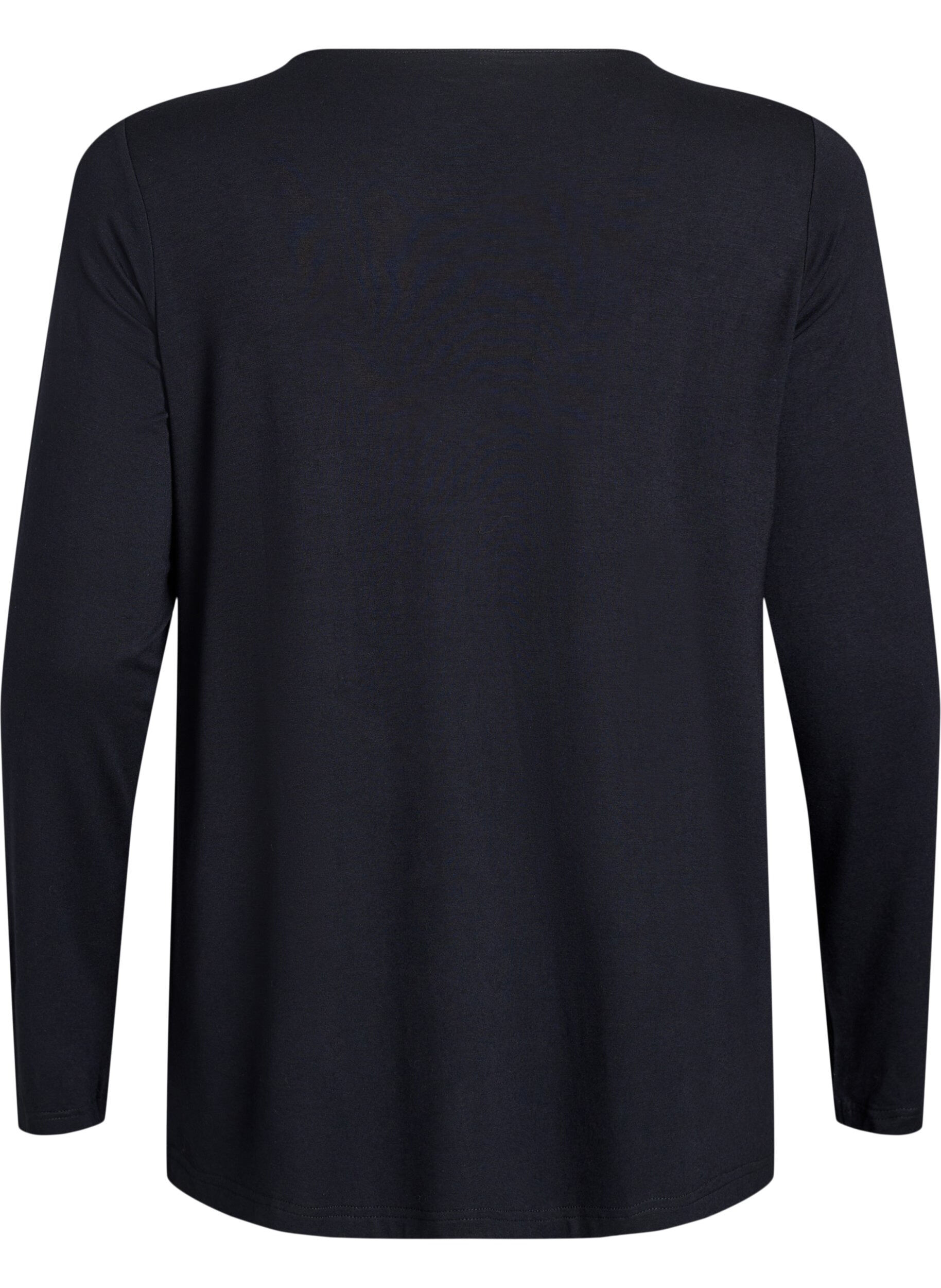 Zizzifashion Short kimono in viscose, Black, Packshot image number 1