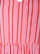 Striped midi dress with an empire cut and ruffles, Pink, Packshot image number 2