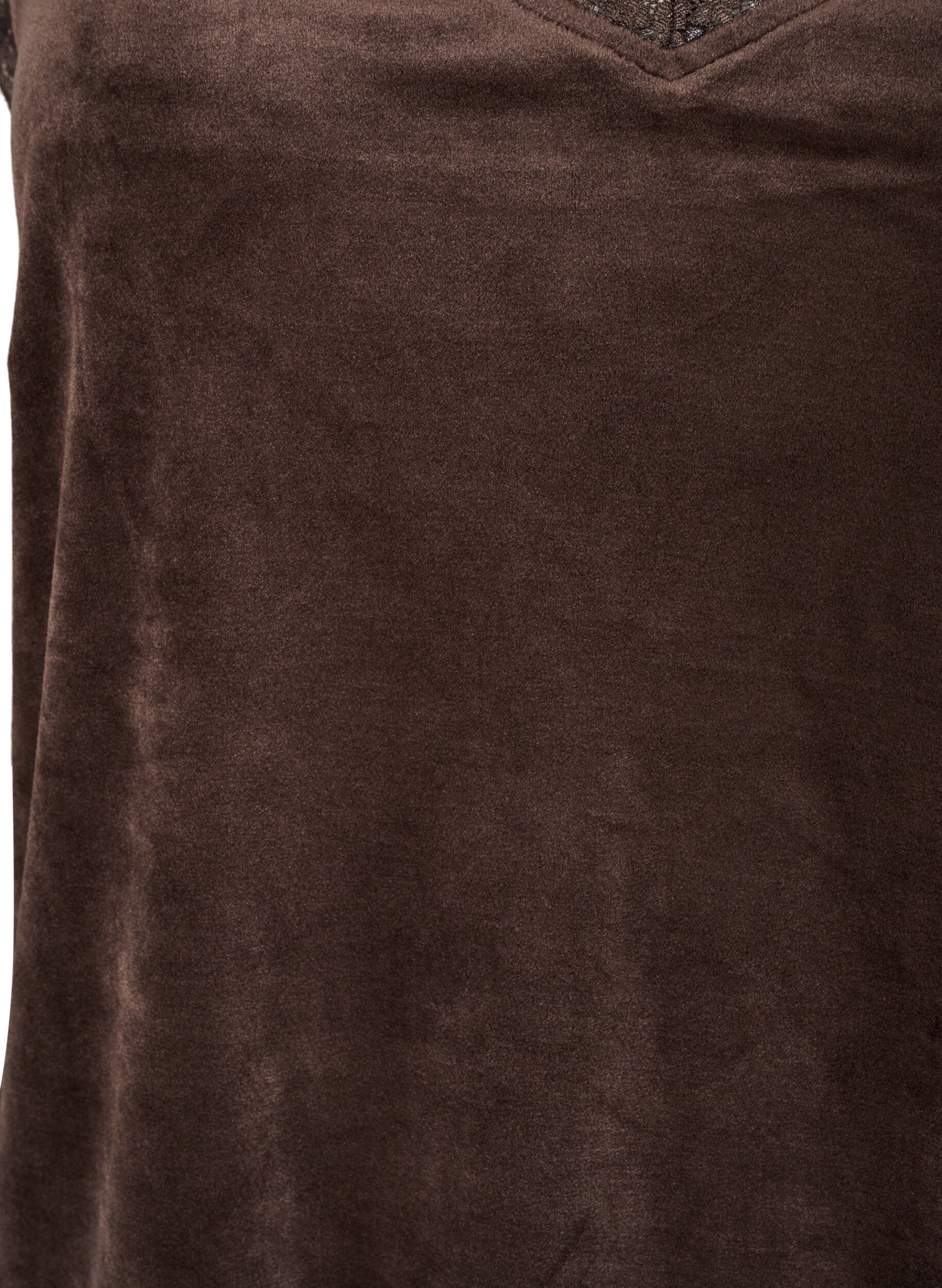ZizzifashionVelour top with lace trim, Brown, Packshot image number 2