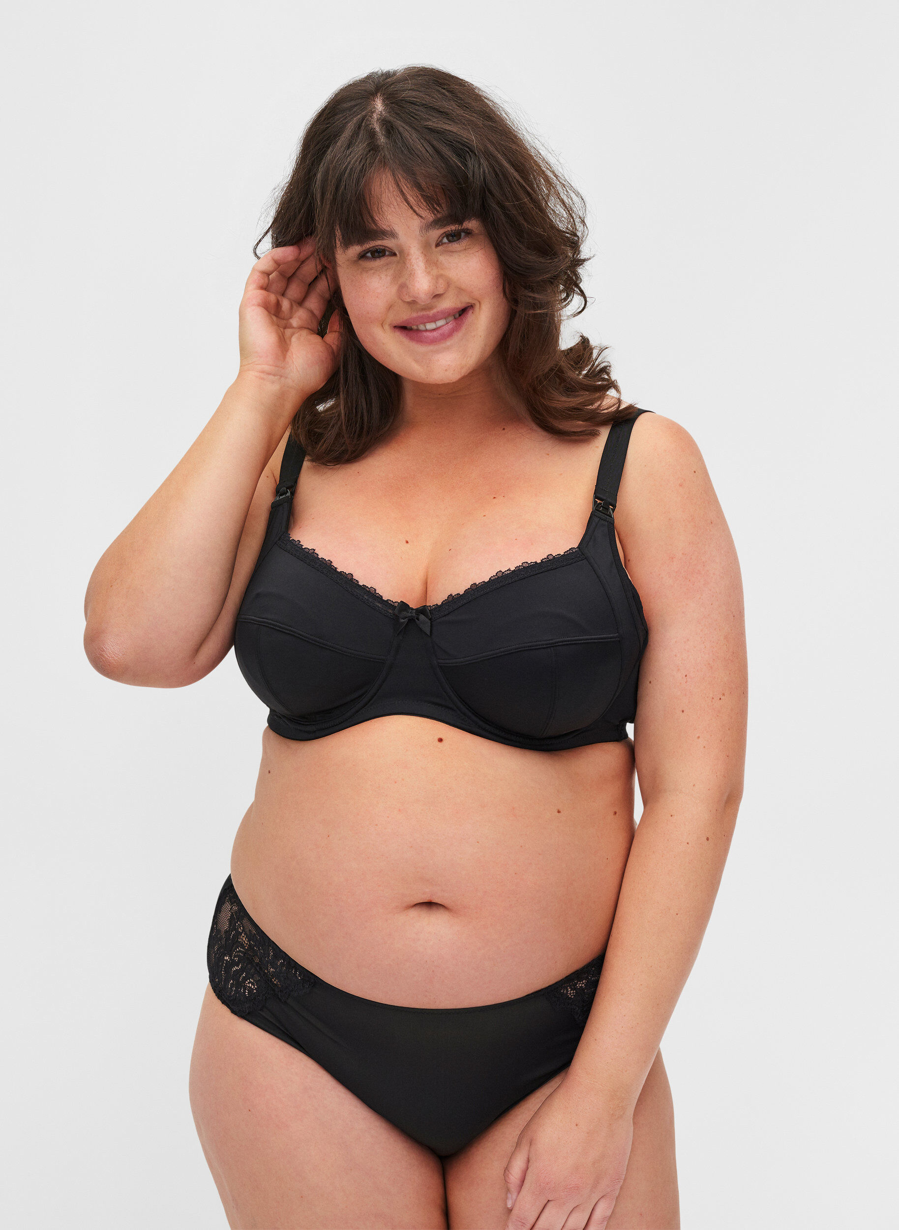 Zizzifashion Nursing bra with underwire, Black, Model image number 3