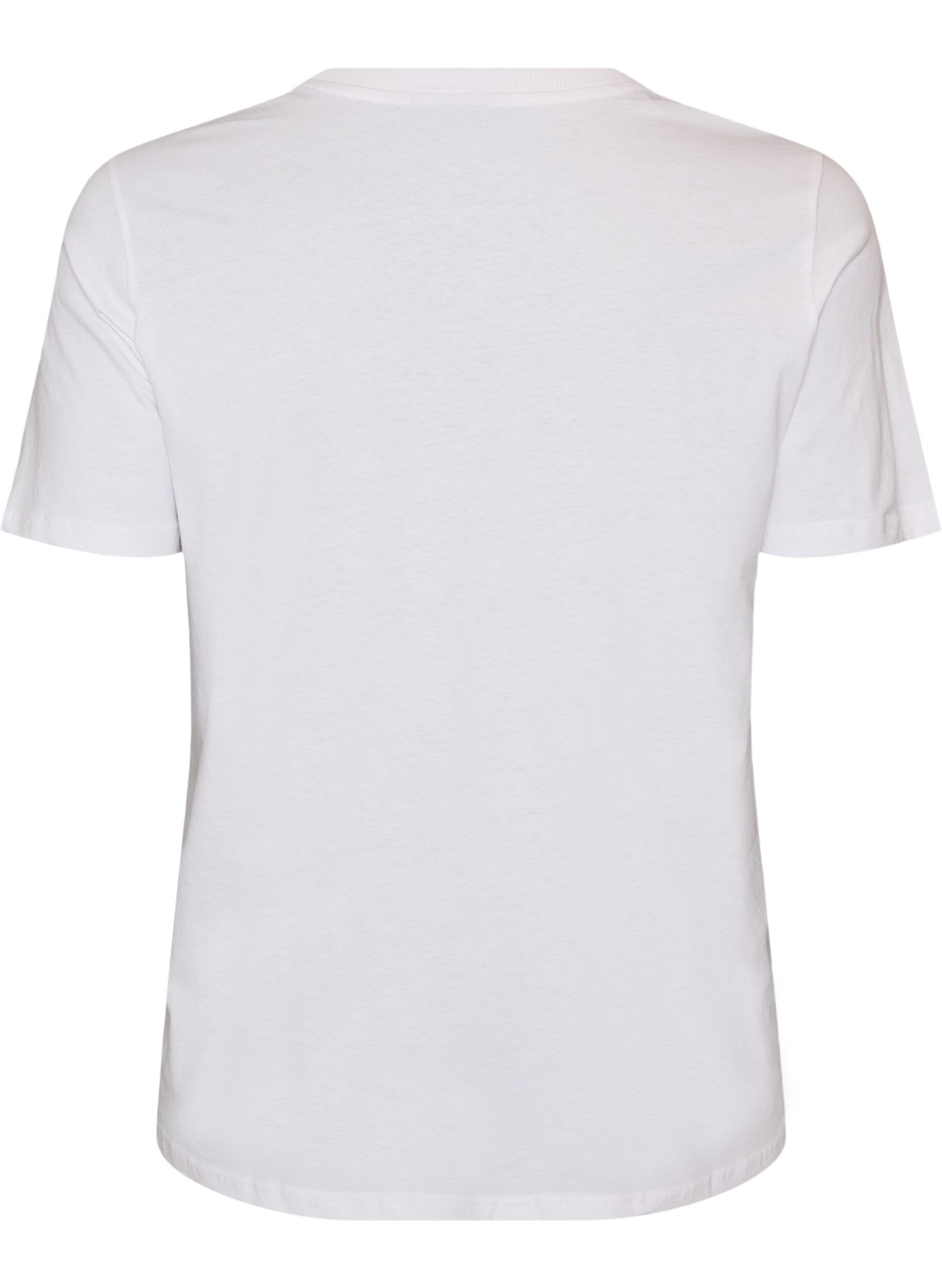 Zizzifashion Cotton T-shirt with print, White, Packshot image number 1