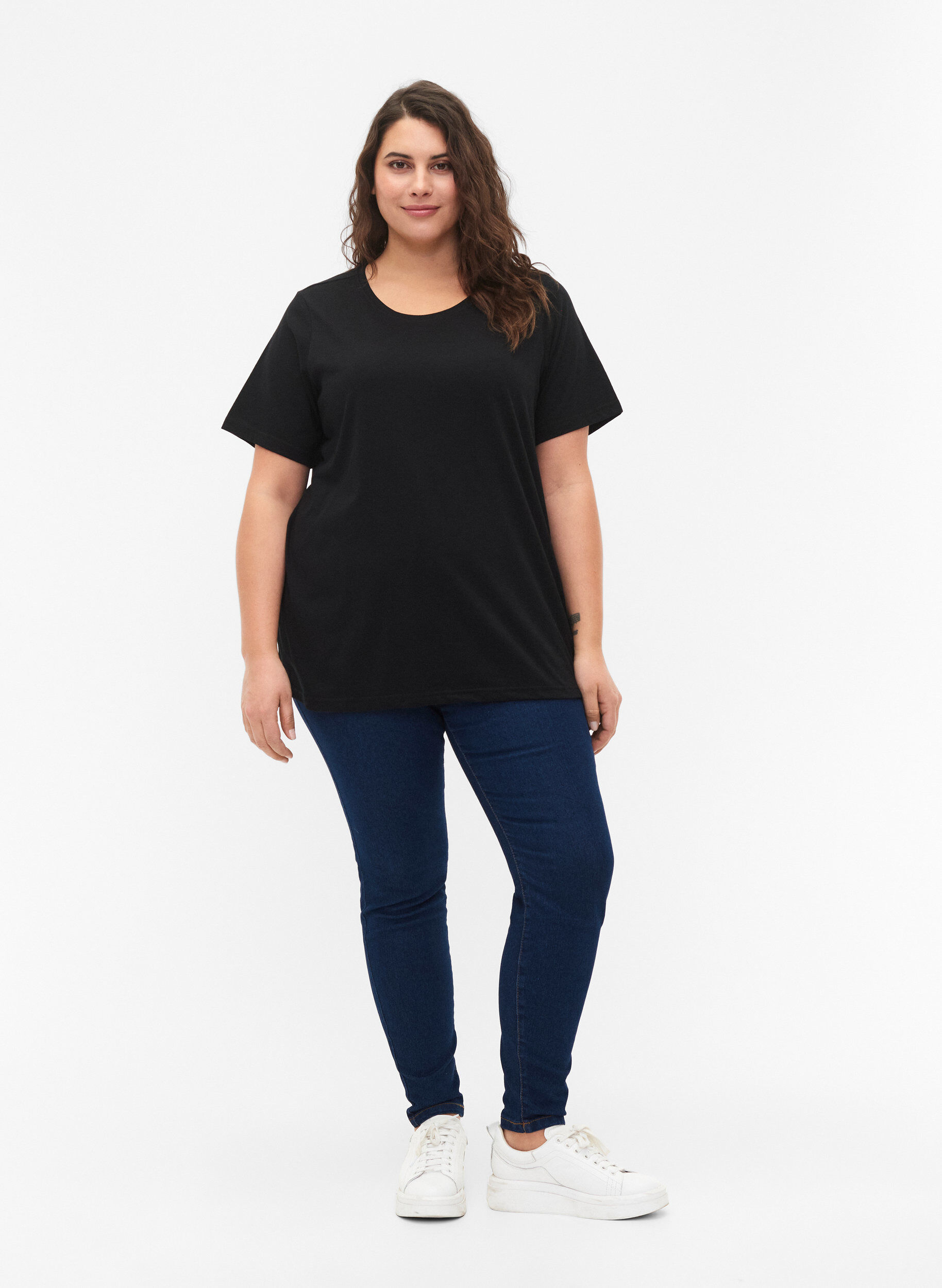 Zizzifashion FLASH - 2-pack round neck t-shirts, Black/Black, Model image number 2
