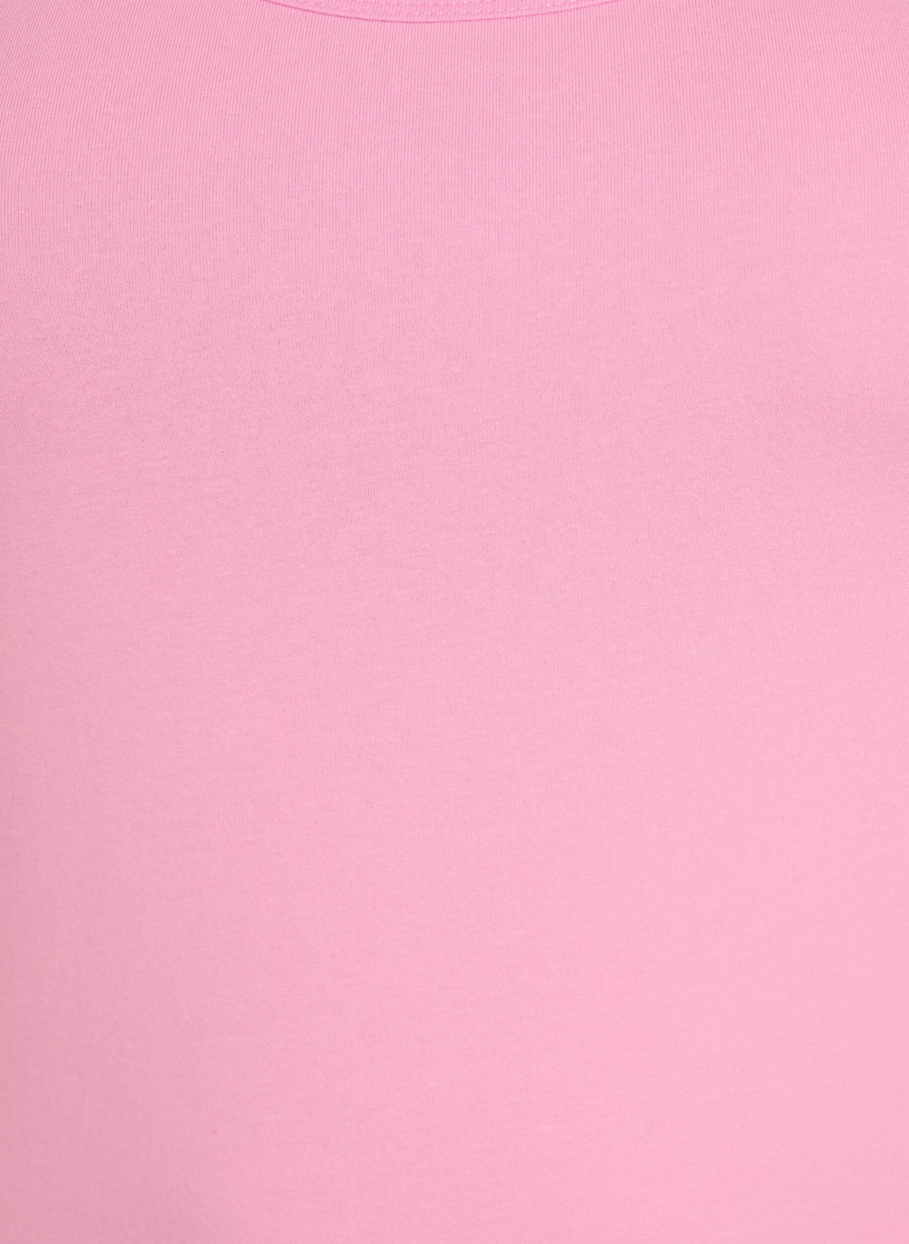 Zizzifashion Solid color basic top in cotton, Pink, Packshot image number 2