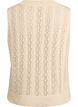 Knitted vest with eyelet embroidery and tie fastening, Beige, Packshot image number 1