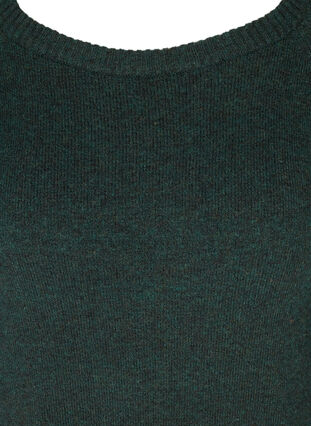 Long-sleeved knitted dress with a round neck, Darkest Spruce Mel, Packshot image number 2