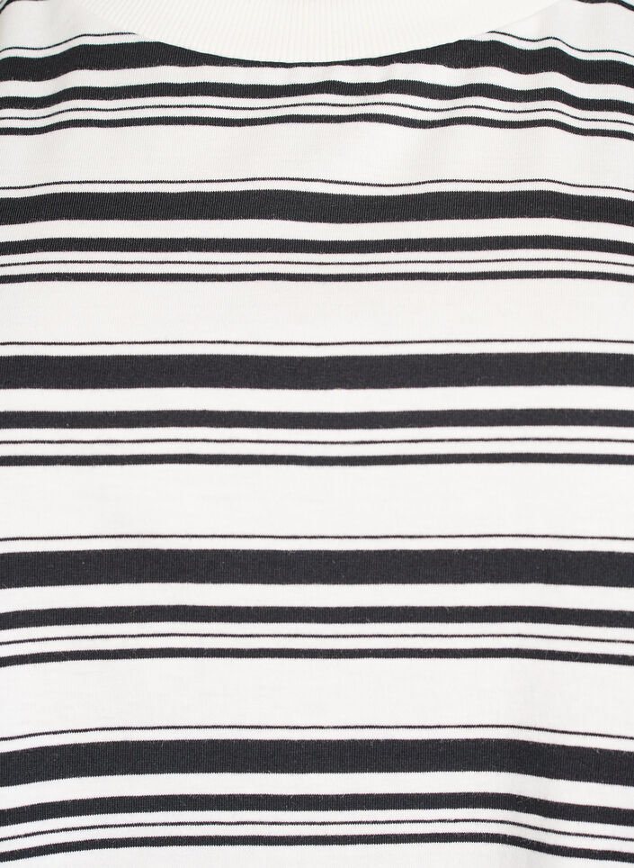 Boxy T-shirt with striped pattern, Black, Packshot image number 2